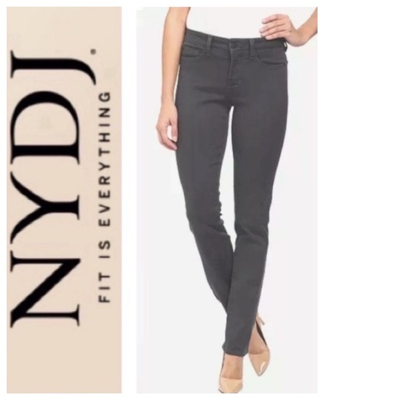 “Titanium Grey” Slim Leg “Sheri” Jeans  { NYDJ } - Picture 2 of 13